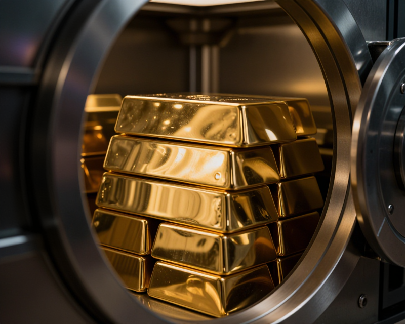 Golden Bars in Secure Vault