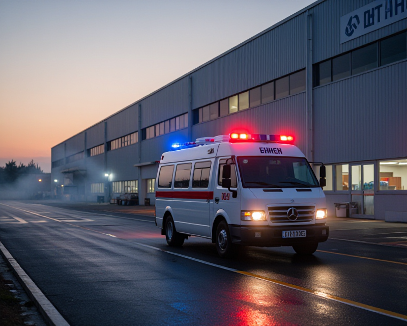 Emergency scene at a logistics center in Incheon