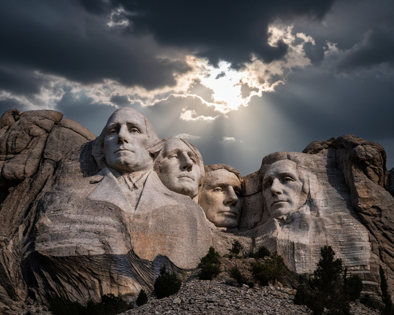 Dramatic Mount Rushmore Monument